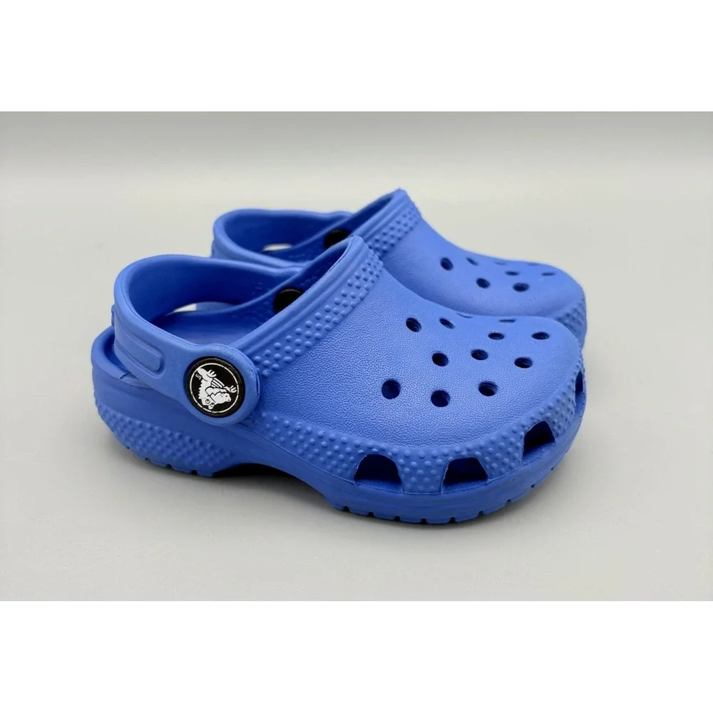 Crocs Classic Clogs Kids C6 Blue Slip-On Closed Toe Comfort Breathable Casual